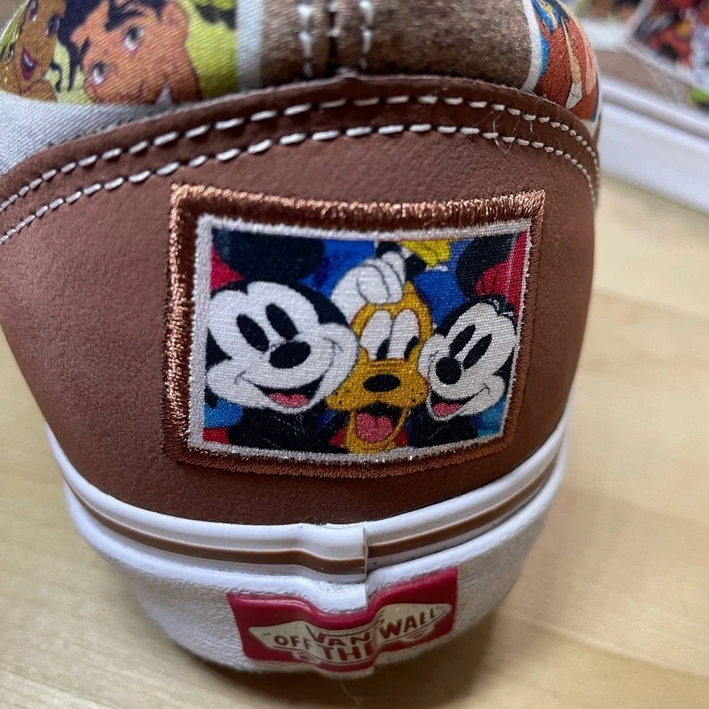 Vans x Disney Old Skool Scrapbook Brown and White Graphic Sneakers